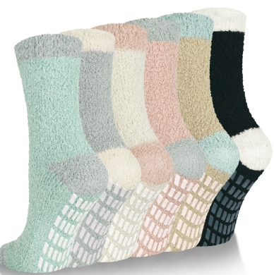 Loritta Winter Womens Fuzzy Socks Soft Warm Cozy Fluffy Soft Slipper Socks Gifts 6 Pairs