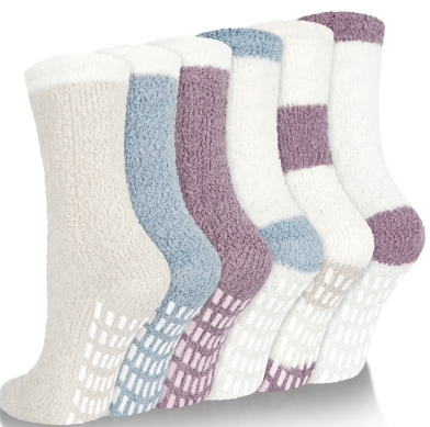 Loritta Winter Womens Fuzzy Socks Soft Warm Cozy Fluffy Soft Slipper Socks Gifts 6 Pairs