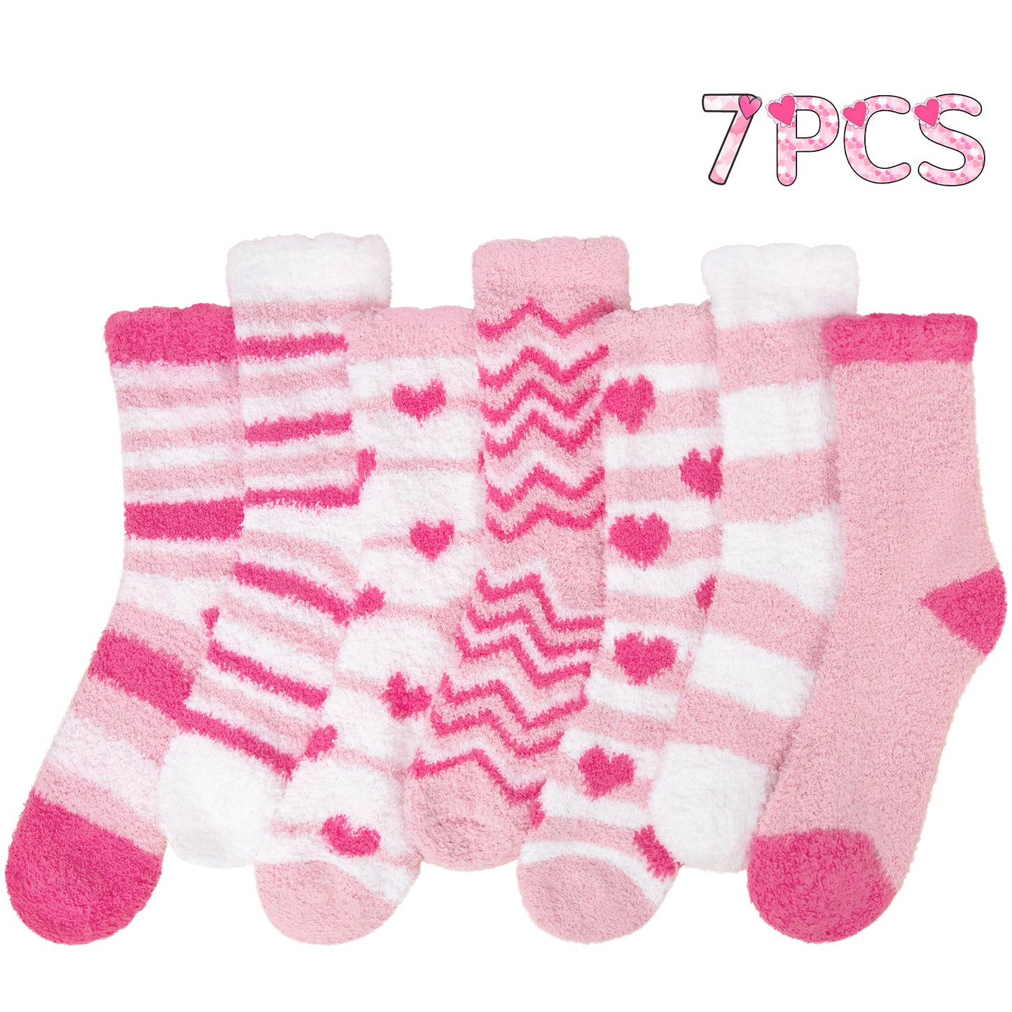 Loritta 7 Pairs Womens Fuzzy Socks Soft Winter Warm Cozy Fluffy Soft Slipper Socks Gifts