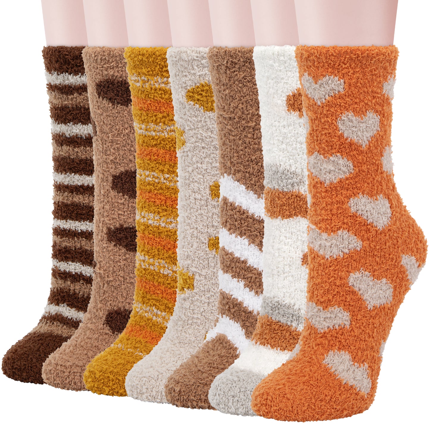 Loritta 7 Pairs Womens Fuzzy Socks Soft Winter Warm Cozy Fluffy Soft Slipper Socks Gifts