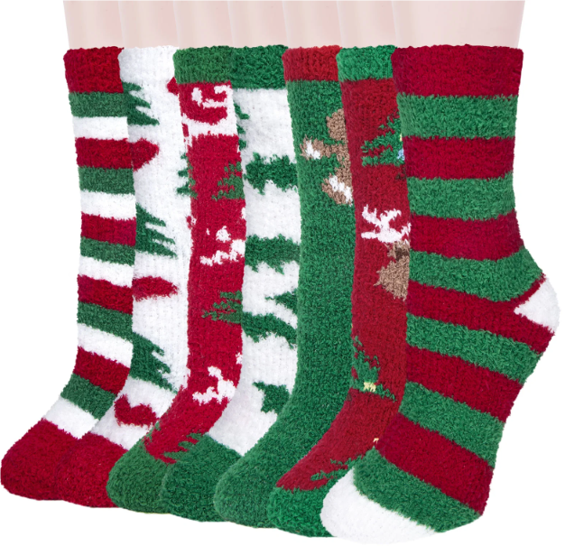 Loritta 7 Pairs Womens Fuzzy Socks Soft Winter Warm Cozy Fluffy Soft Slipper Socks Gifts