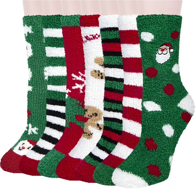 Loritta 7 Pairs Womens Fuzzy Socks Soft Winter Warm Cozy Fluffy Soft Slipper Socks Gifts