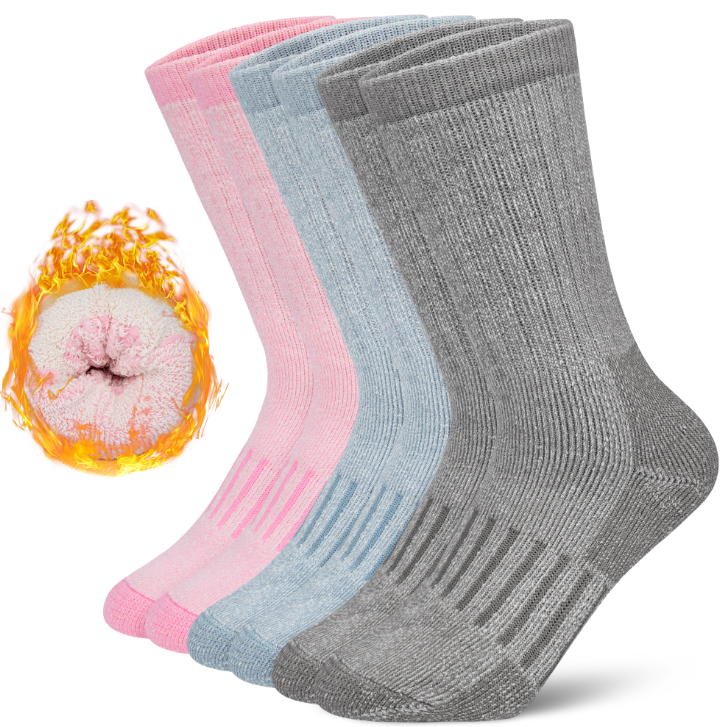 Loritta 80% Merino Wool Socks for Women Warm Mid-Calf Thermal 3 Pairs