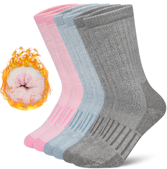 Loritta 80% Merino Wool Socks for Women Warm Mid-Calf Thermal 3 Pairs