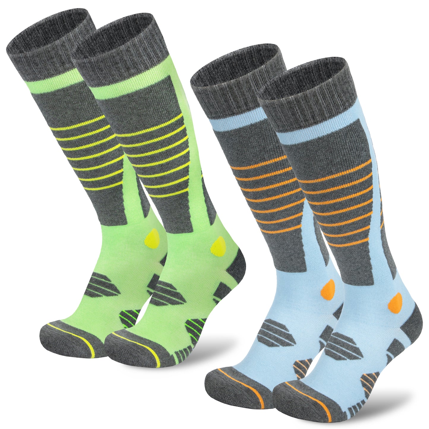 Loritta 2 Pairs Merino Wool Ski Socks Thermal Warm Winter Thick Knee High Snowboarding Skiing Socks for Women
