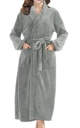 Loritta Fuzzy Soft Robes for Women, Long Plush Hooded Robe Fluffy Warm Bathrobes