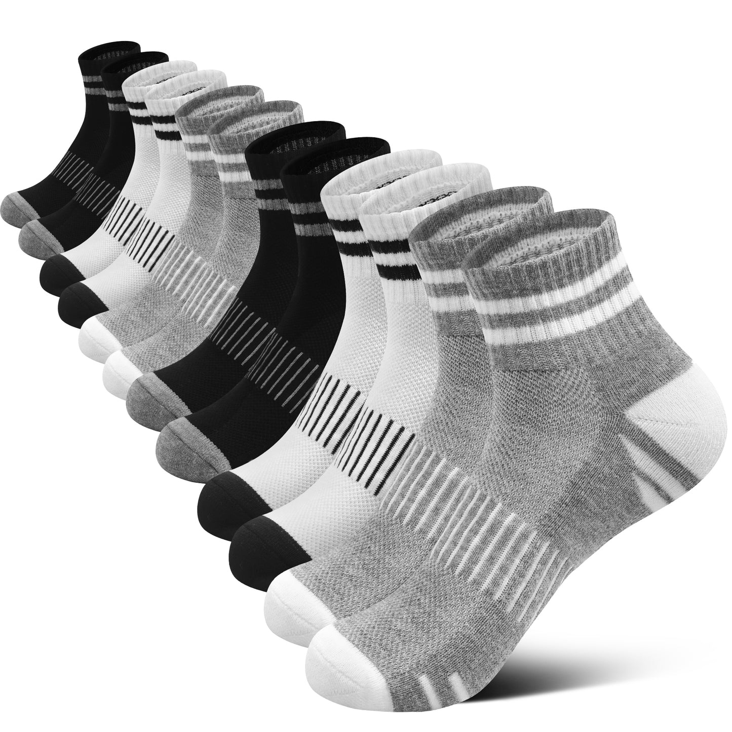 Loritta Ankle Socks Womens Athletic Thick Cushioned Running Hiking Low Cut 6-Pairs