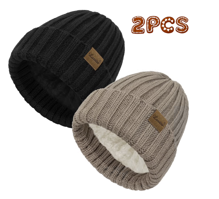 Winter Beanie Hats for Men Women Thick Knit Fleece Beanie Women Men Winter Hat