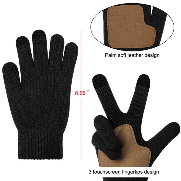 Loritta Winter Hats Scarf for Men with Touchscreen Gloves Warm Men's Scarves and Beanie Hat Thermal Gloves Set