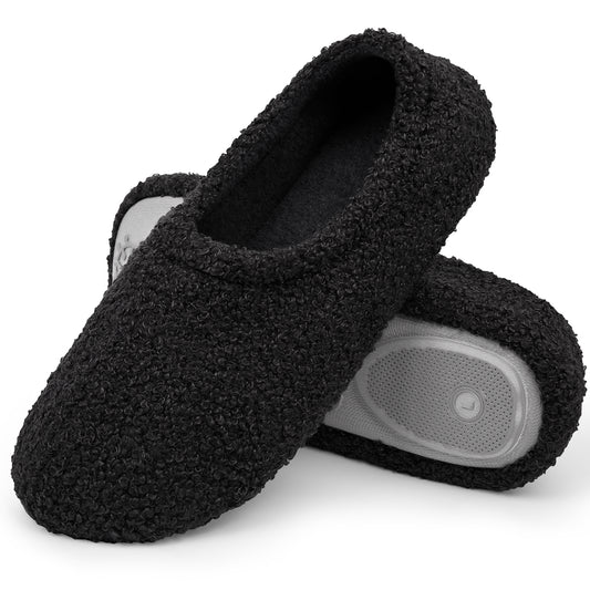 Loritta Women Cozy Rubber Sole Loafer Slippers Indoor Outdoor Soft Warm Comfort Woolly Cotton for Women and Men