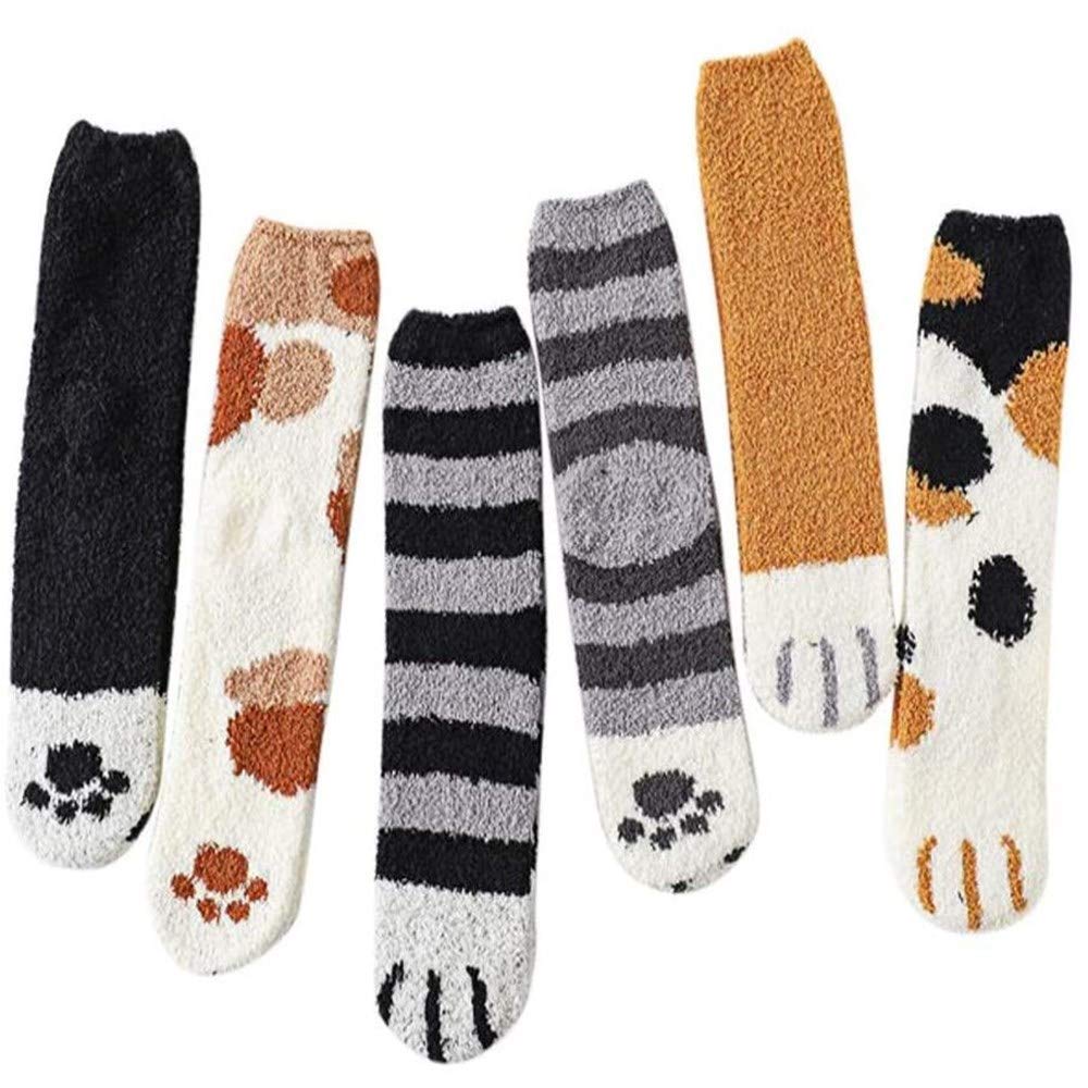 Loritta 6 Pairs Womens Fuzzy Socks Soft Winter Warm Cozy Fluffy Soft Slipper Socks Gifts