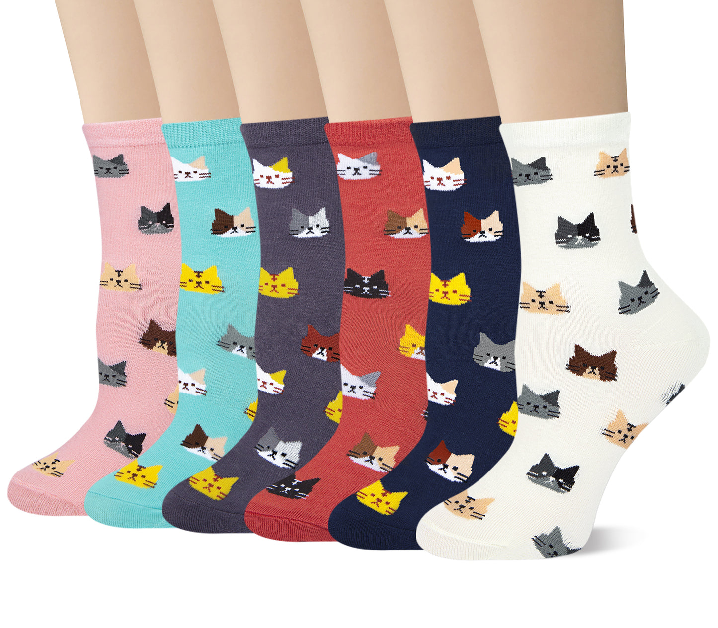 Loritta Womens Cute Socks Dog Cat Novelty Animal Socks Girl Cartoon Cotton Casual Crew Funny Socks Gifts