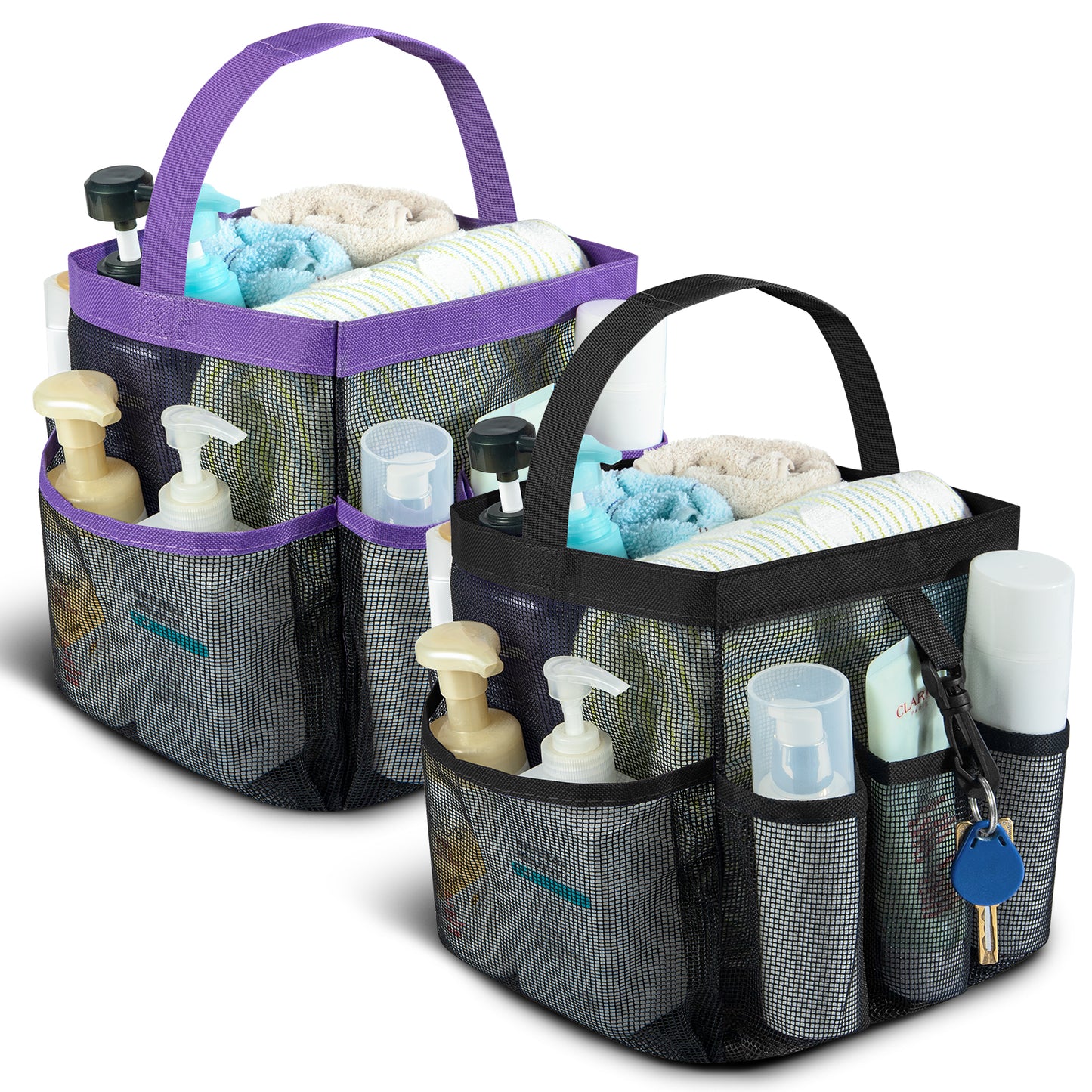 Loritta Mesh Shower Caddy with 8 Pockets Quick Dry Large Capacity Tote for College Dorms Bathroom