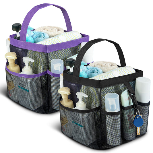 Loritta Mesh Shower Caddy with 8 Pockets Quick Dry Large Capacity Tote for College Dorms Bathroom