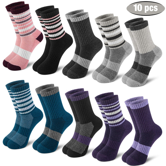 Loritta Wool Hiking Socks for Women Thermal Winter Warm Boot Work Cushion Socks 10 Pairs