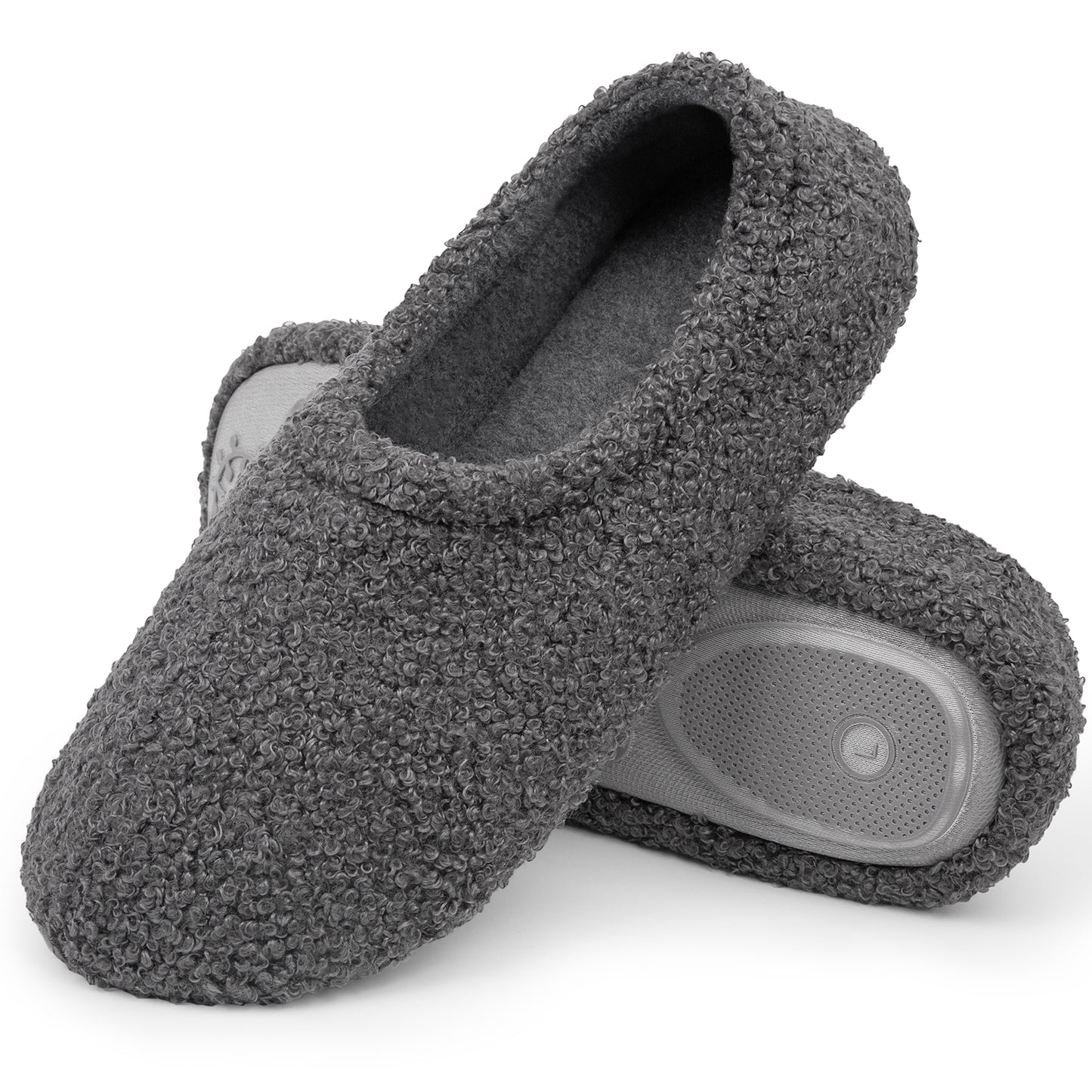 Loritta Women Cozy Rubber Sole Loafer Slippers Indoor Outdoor Soft Warm Comfort Woolly Cotton for Women and Men
