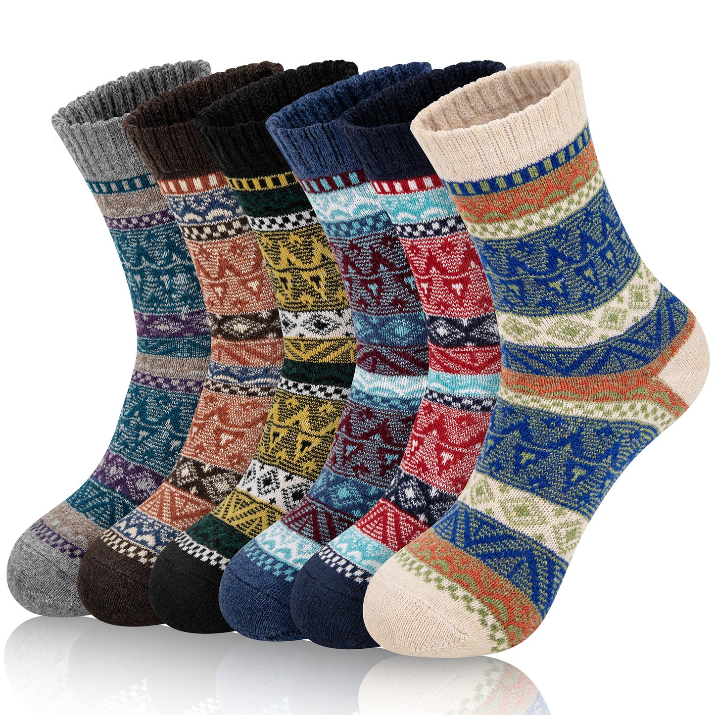Loritta Womens Wool Socks Thermal Hiking Winter Boot Warm Thick Cozy Crew Comfy Work Socks for Ladies 6 Pairs