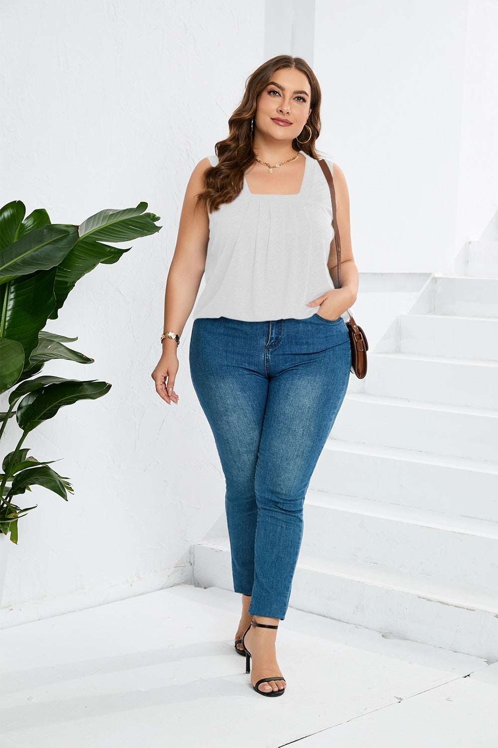 Oryer Womens Plus Size Tank Tops Sleeveless Tunic Blouses Loose Fit Tops