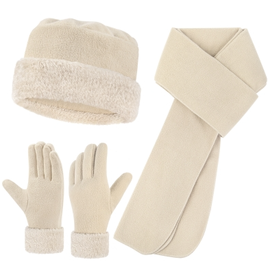 Loritta Women's Warm Fleece Winter Women's Hat and Glove Set Hats Gloves Scarves for Women
