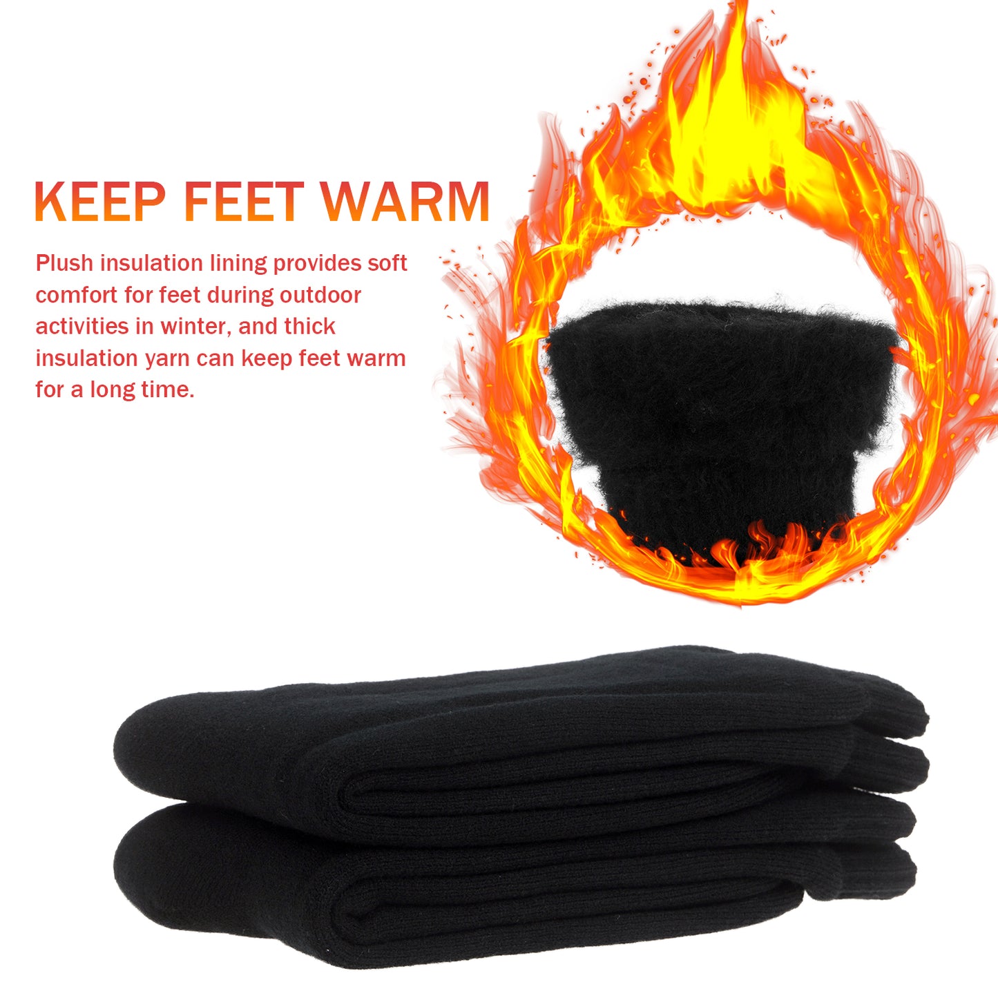 Loritta 4 Pairs Winter Thermal Socks for Men Thick Warm Socks Women Men