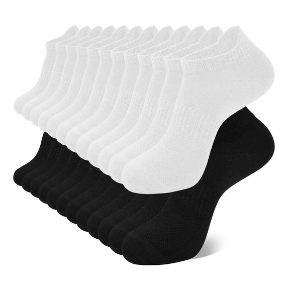 Loritta Ankle Socks for Men, Running Low Cut Socks Athletic Size 9-12 Socks for Men, 12 Pairs