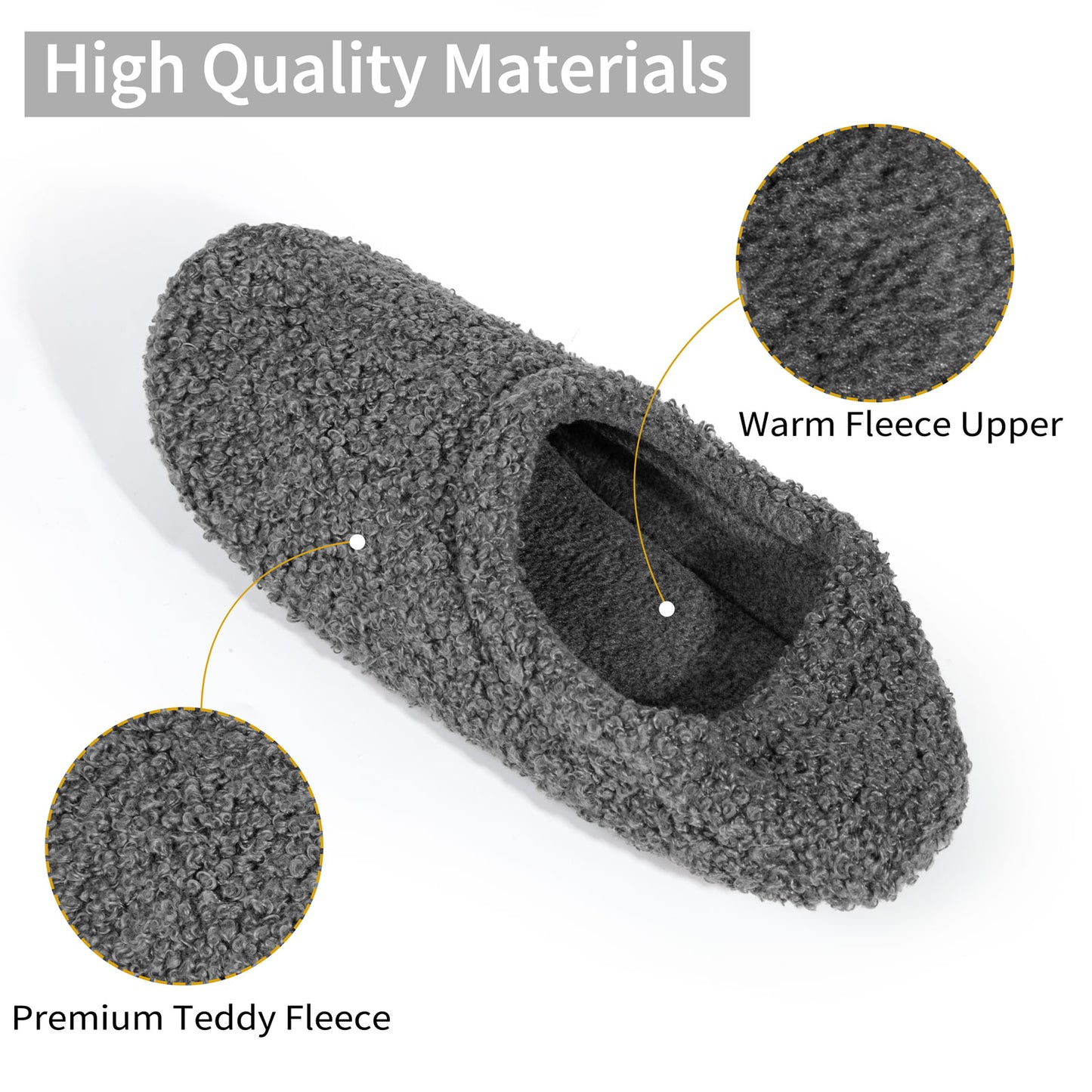 Loritta Women Cozy Rubber Sole Loafer Slippers Indoor Outdoor Soft Warm Comfort Woolly Cotton for Women and Men