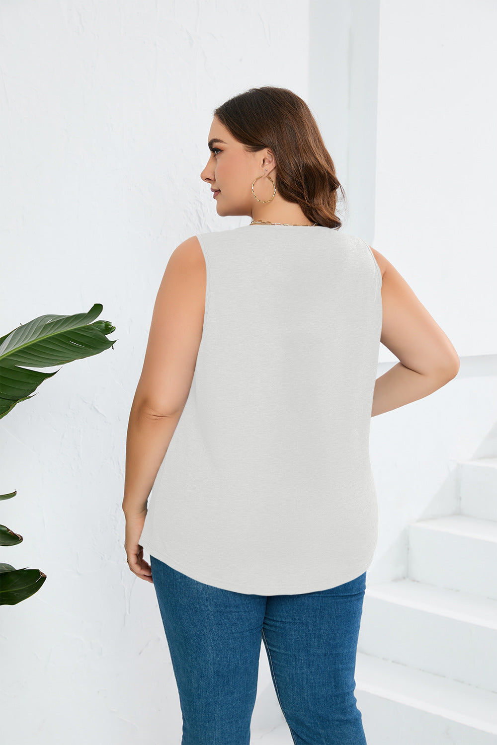 Oryer Womens Plus Size Tank Tops Sleeveless Tunic Blouses Loose Fit Tops