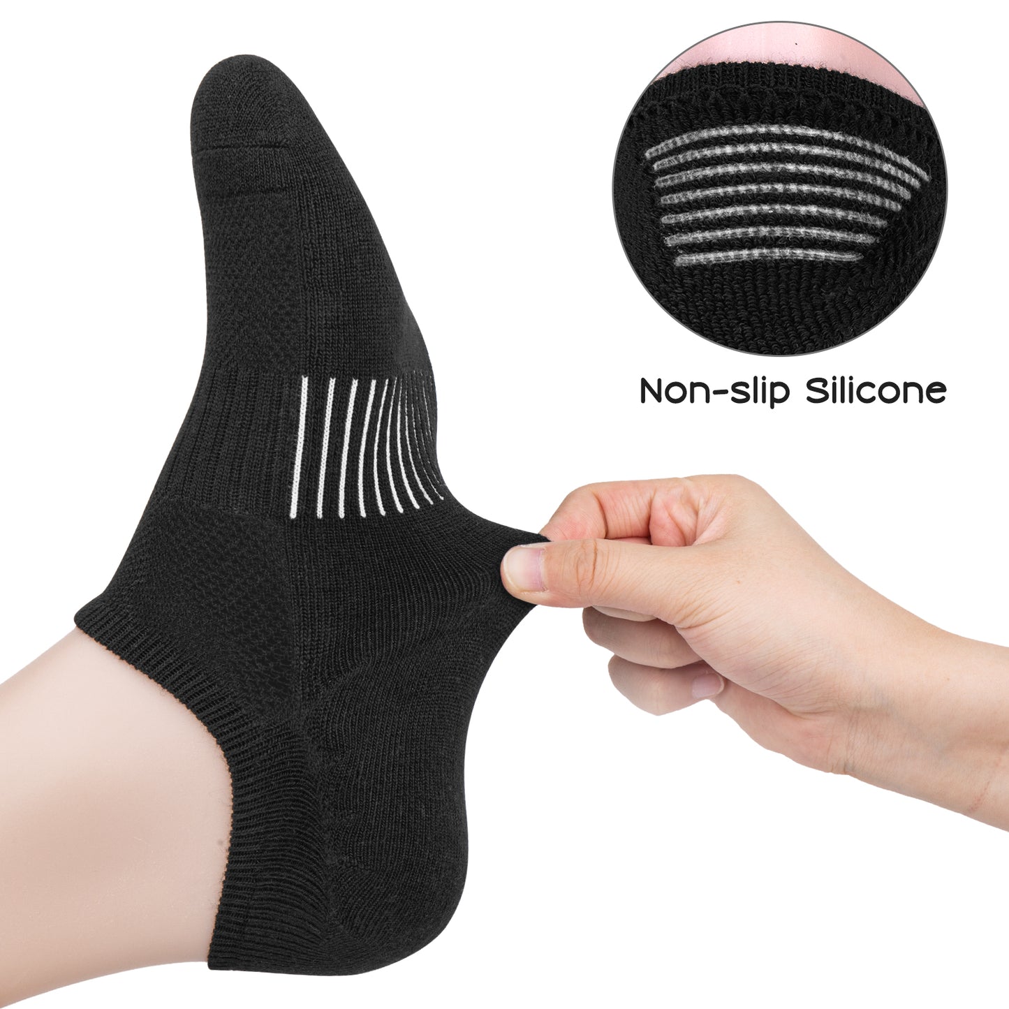 Loritta Womens No Show Socks Athletic Ankle Socks Cushioned Running Low Cut 10 Pairs, Size 6-8