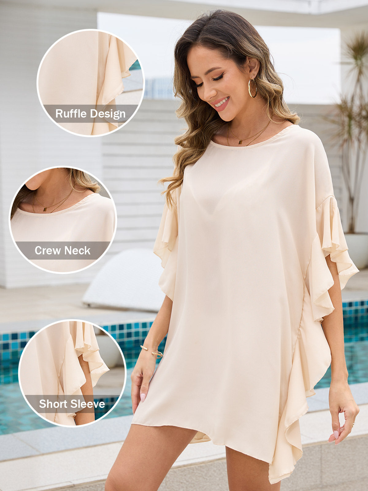 Oryer Womens Swimsuit Cover Up Beach Dress Summer Top Bikini Swim Suit