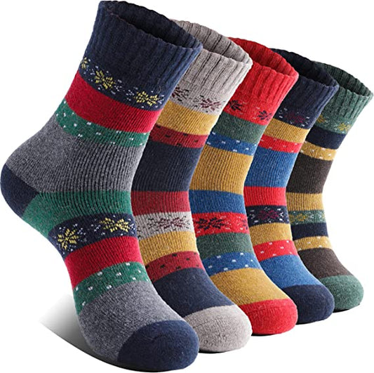 Loritta Womens Wool Socks Thermal Hiking Winter Boot Warm Thick Cozy Crew Comfy Work Socks for Ladies 6 Pairs