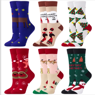 Loritta 6 Pairs Womens Crew Socks Cotton Novelty Holiday Socks Gift Ladies, Size 5-9