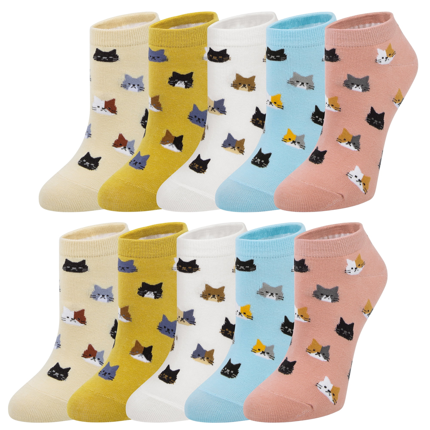 Loritta 10 Pairs Womens Cute Animal Fun Ankle Socks Novelty Funny Cat Claw Socks
