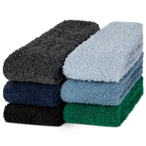 Loritta 6 Pairs Men Fuzzy Socks Warm Soft Fluffy Winter Slippers Socks
