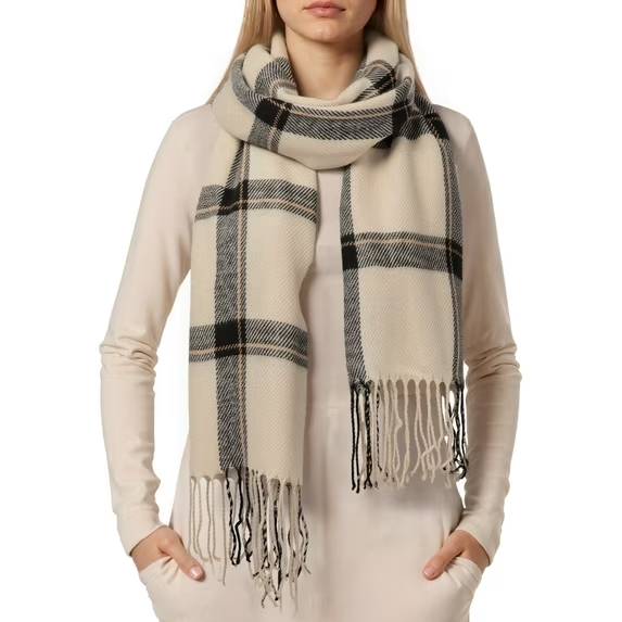 Loritta Winter Scarfs for Women, Plaid Warm Shawl and Wraps Scarves One Size