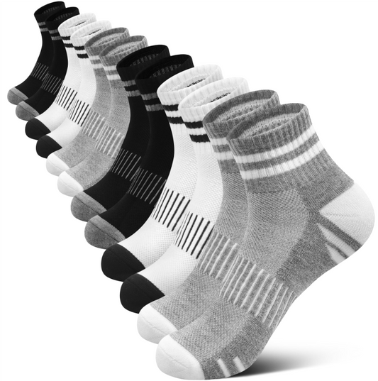 Loritta Womens Ankle Socks, Athletic Running Sports Cushioned Breathable Socks 6 Pairs, Size 6-8