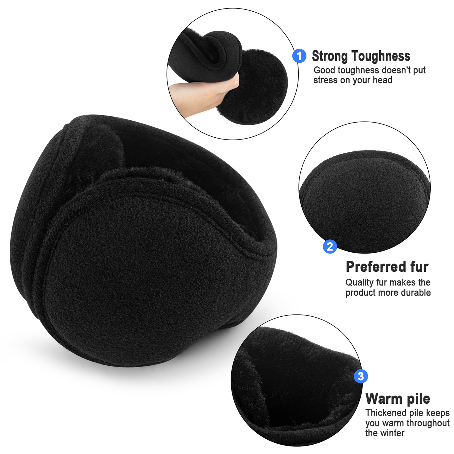 Loritta Ear Warmer Unisex Classic Fleece Earmuffs Winter Accessory Outdoor Earmuffs