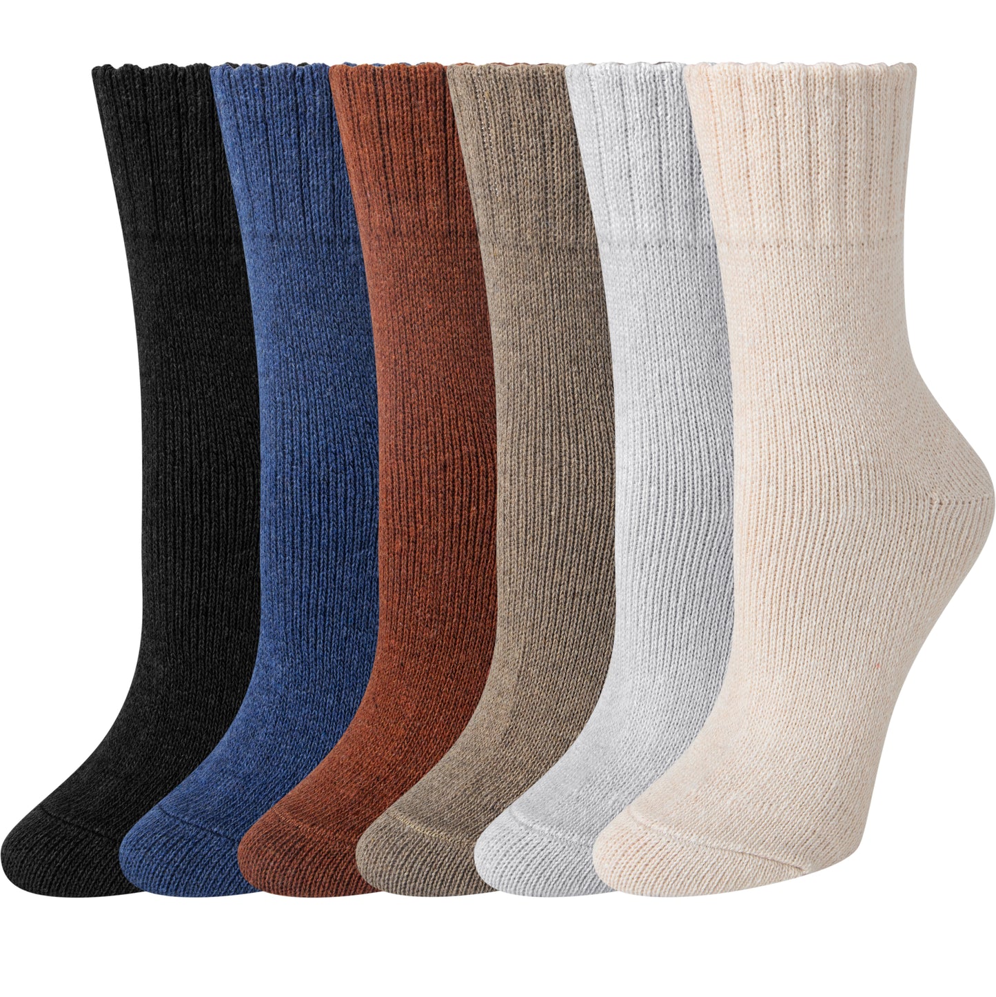 Loritta 6 Pairs Womens Socks Wool Socks Cashmere Thick Knit Warm Winter Socks for Women Gifts