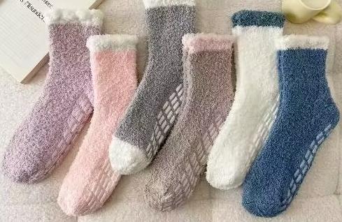 Loritta Winter Womens Fuzzy Socks Soft Warm Cozy Fluffy Soft Slipper Socks Gifts 6 Pairs