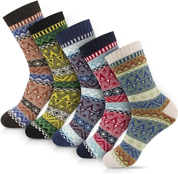 Loritta Womens Wool Socks Thermal Hiking Winter Boot Warm Thick Cozy Crew Comfy Work Socks for Ladies 6 Pairs