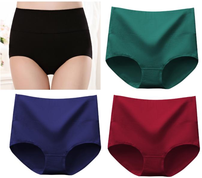 Loritta Women's Plus Size High Waisted Underwear Cotton Panties Full Coverage Briefs, 4 Pack, XL-5XL