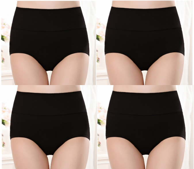 Loritta Women's Plus Size High Waisted Underwear Cotton Panties Full Coverage Briefs, 4 Pack, XL-5XL