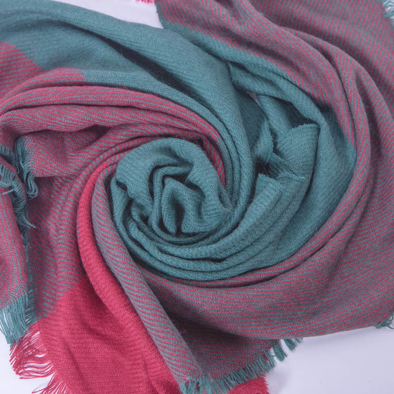 Classic stitching creative triangle scarf yarn plaid scarf - Loritta