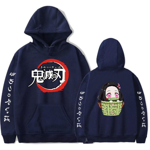 Demon Slayer Nezuko Blue Printed Hoodies