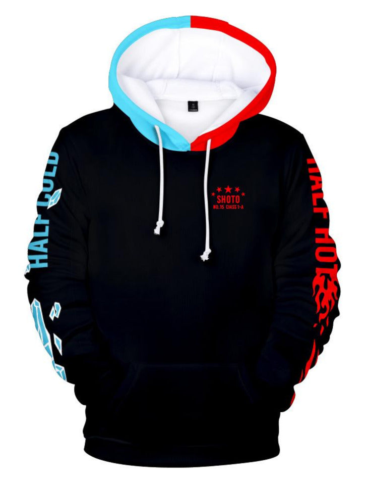 Manga My Hero Academia Shoto Todoroki Black Hoodie
