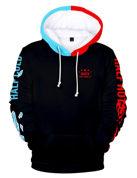 Manga My Hero Academia Shoto Todoroki Black Hoodie