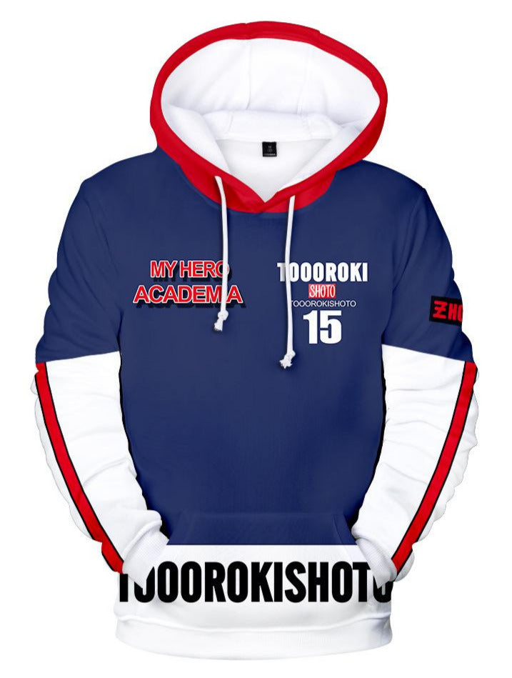 Manga My Hero Academia Shoto Todoroki Blue Hoodie