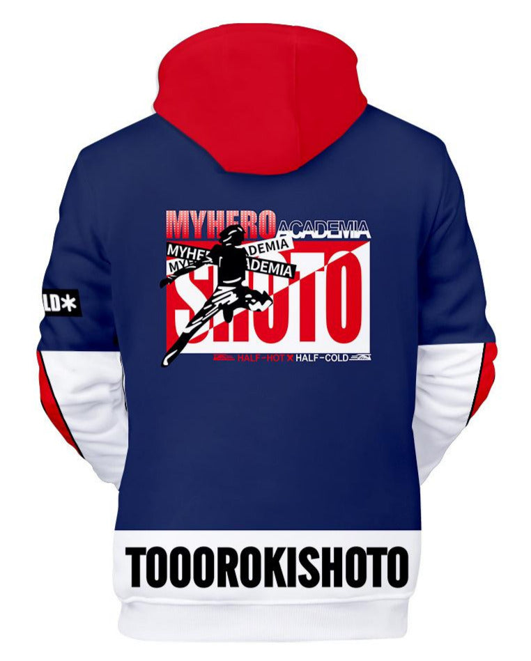 Manga My Hero Academia Shoto Todoroki Blue Hoodie