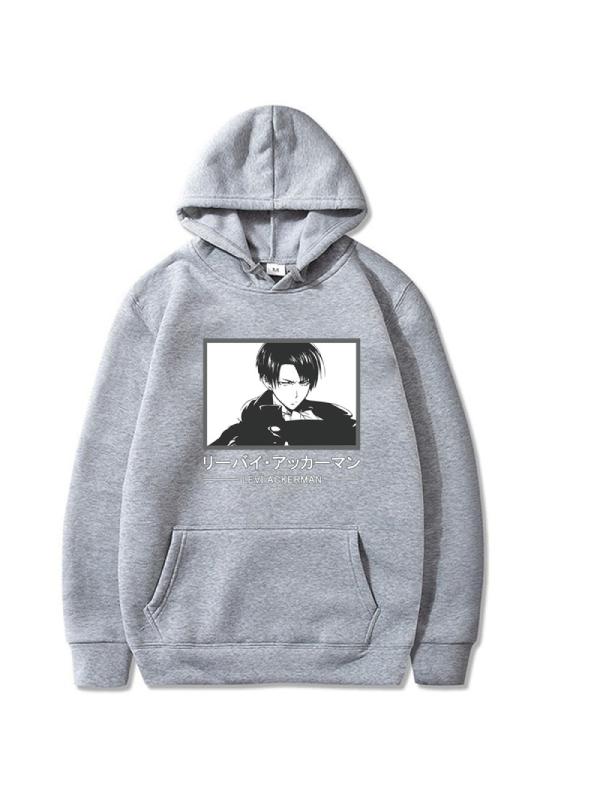Manga Attack on Titan White Levi Ackerman Printed Hoodie