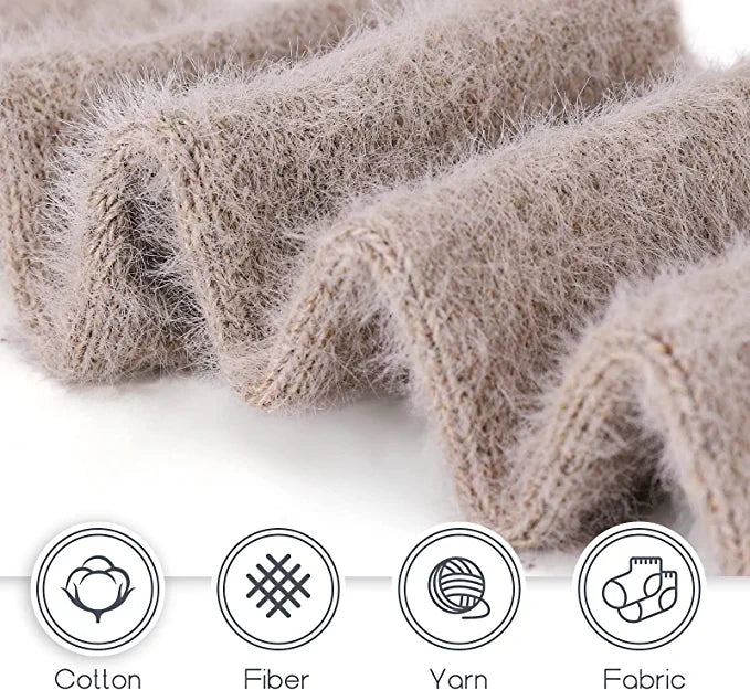 Loritta 5 Pairs Thick Wool Socks for Women Winter Warm Soft Socks