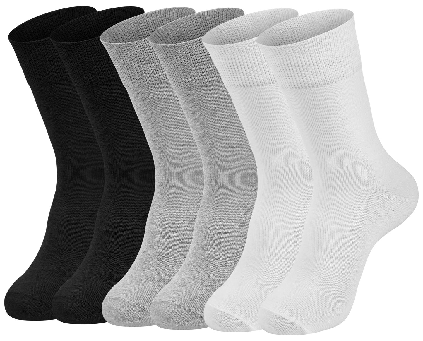 loritta 6 Pairs Mens Cotton Socks Solid Running Casual Crew Athletic Dress Socks for Men